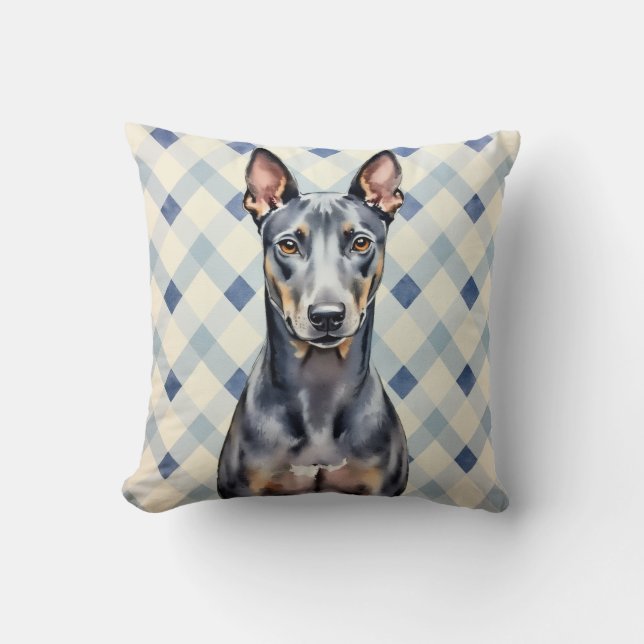 Thailändsk Ridgeback Vattenfärg Diamant Mönster Ko Kudde (Framsida)