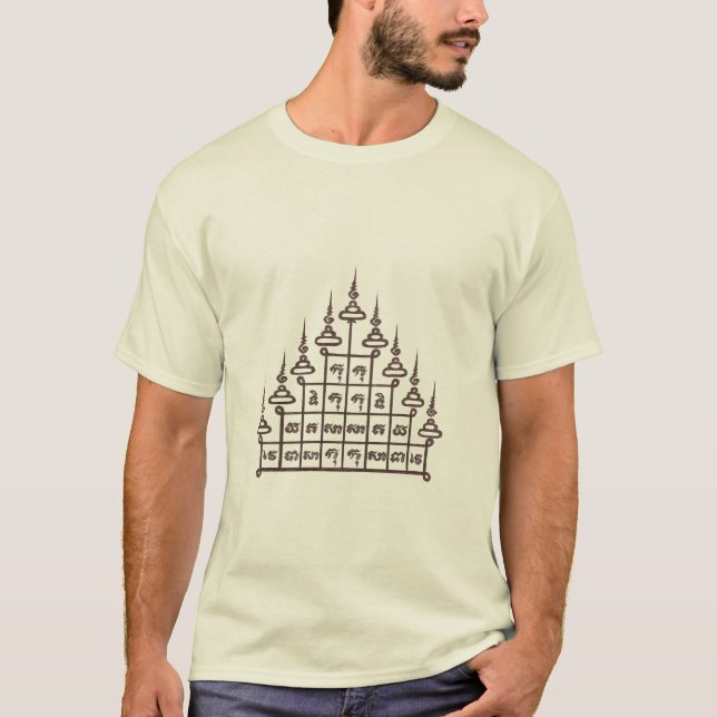 Thailändsk Sak Yant skjorta T-shirt (Framsida)