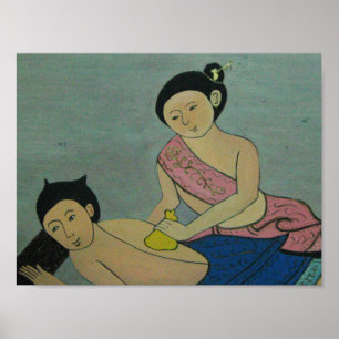 Thailändsk traditionell massage poster