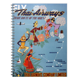 Thailändsk vintageluft reser den återställda anteckningsbok