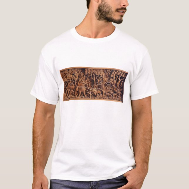 Thailändsk Wood snida T-tröja Tee (Framsida)