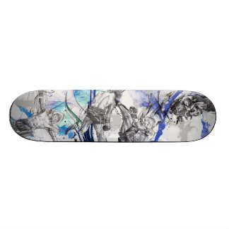 Thailändska boxningblått röker design mini skateboard bräda 18,5 cm