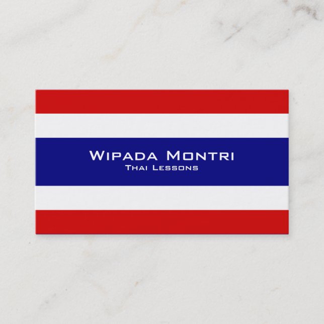 Thailändska kurser/Siamese lärare Visitkort (Framsida)