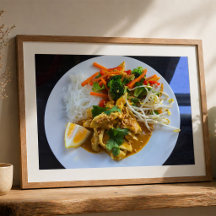 Thailändska kyckling satay med grönsaker och ris