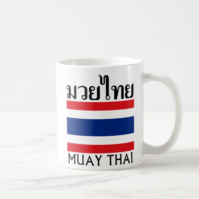Thailändska Muay + Thailand flagga Kaffemugg (Höger)