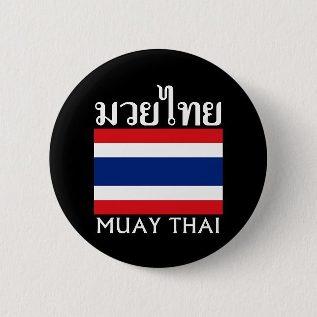 Thailändska Muay + Thailand flagga Knapp (Framsida)