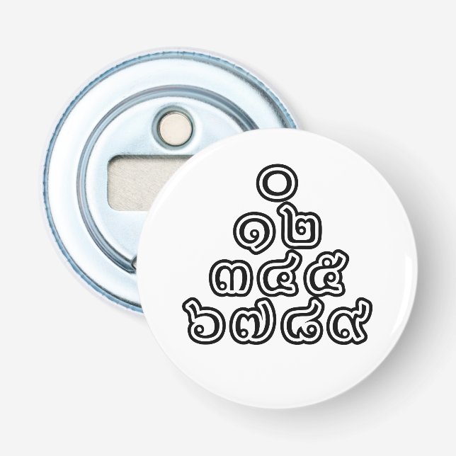 thailändska nummer Pyramid ♦ thailändska språkskri Flasköppnare (Framsidan)