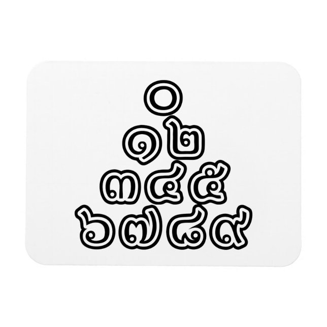 thailändska nummer Pyramid ♦ thailändska språkskri Magnet (Horisontell)