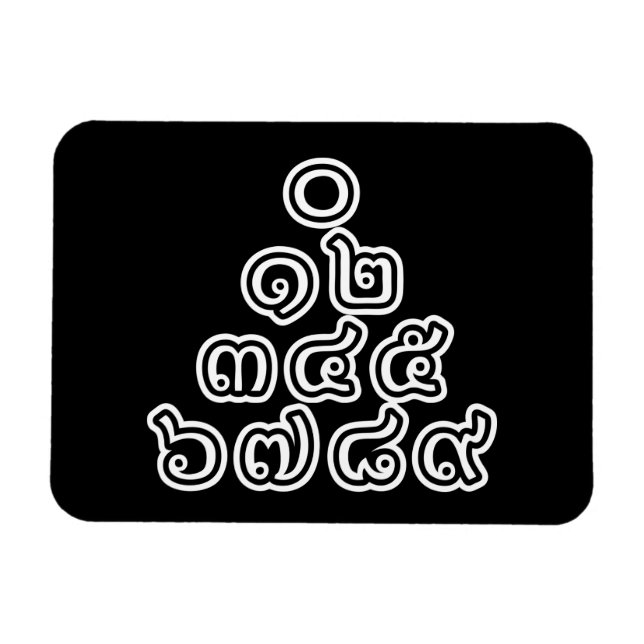 thailändska nummer Pyramid ♦ thailändska språkskri Magnet (Horisontell)