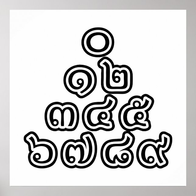 thailändska nummer Pyramid ♦ thailändska språkskri Poster (Framsidan)