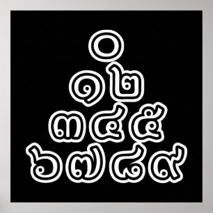 thailändska nummer Pyramid ♦ thailändska språkskri Poster