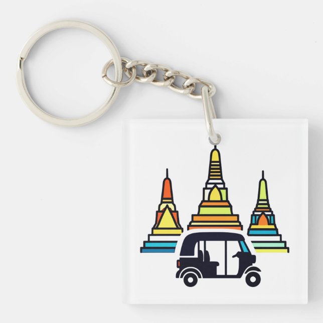 Thailändska tempel och tuk tukar (Framsidan)