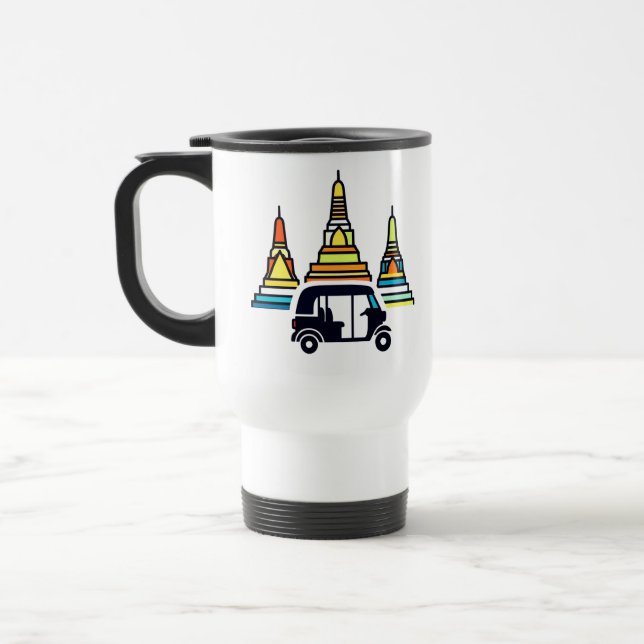 Thailändska tempel och tuk tukar resemugg (Vänster)