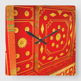 Thailändskt Pavillion tak Fyrkantig Klocka