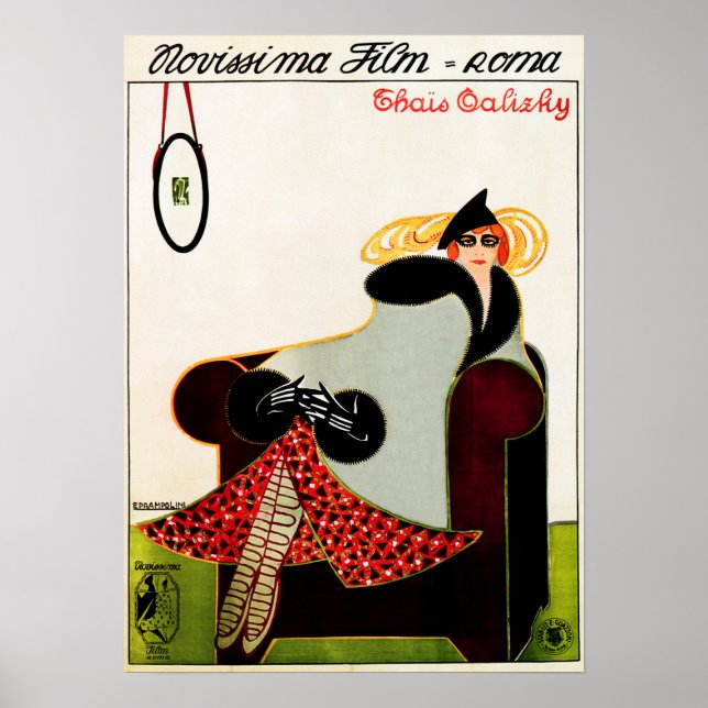 THAIS TALIZHY 1917 Classic Italy Silent Film AD Poster (Framsidan)