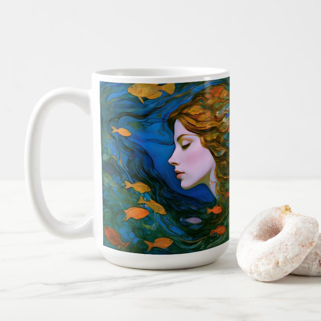 "Thalassa" - Kvinnor i Vatten Kaffemugg (Med munk)