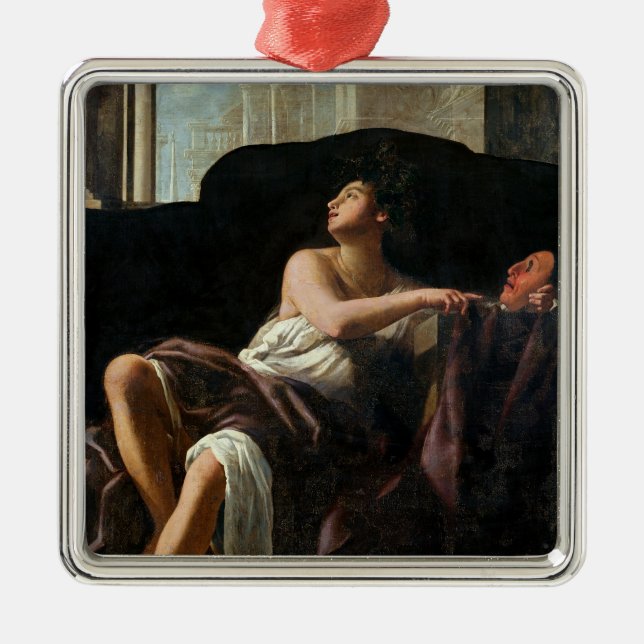 Thalia musa av komedi julgransprydnad metall (Framsidan)