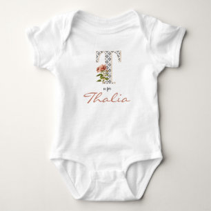 Thalia namn Reveal Blommigt Brev T Rosa Flower Shirt