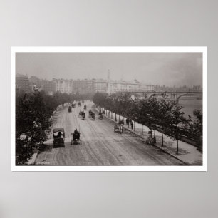 Thames invallning (sepiafotoet) poster