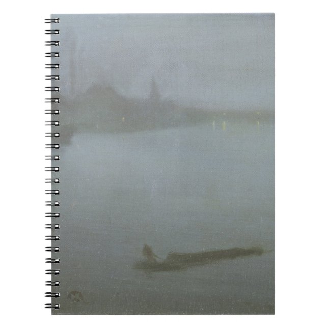 Thames - Nocturne i blått och silver, c.1872/8 (oi Anteckningsbok Med Spiral (Framsidan)