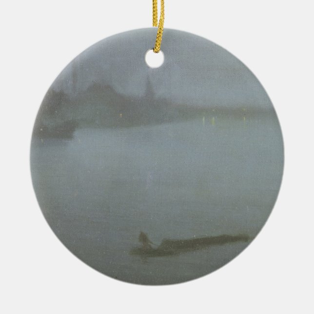 Thames - Nocturne i blått och silver, c.1872/8 (oi Julgransprydnad Keramik (Framsidan)