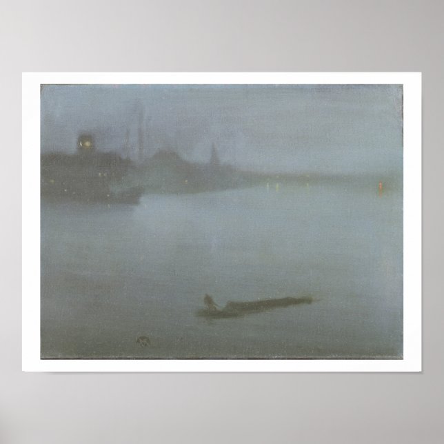 Thames - Nocturne in Blue and Silver, c.1872/8 (oi Poster (Framsidan)