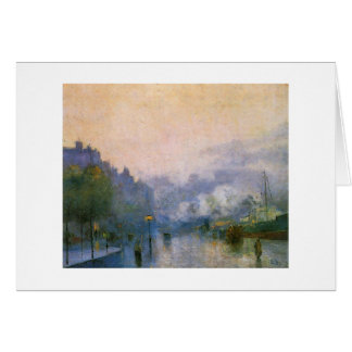 Thames port vid Ury tysk impressionistmålning Hälsningskort