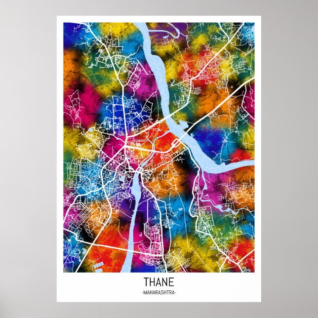 Thane Maharashtra Karta Poster (Framsidan)