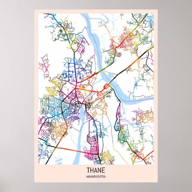 Thane Maharashtra Karta Poster (Framsidan)