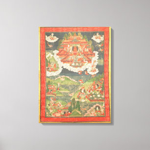 Thangka av Amitabhas paradise Canvastryck
