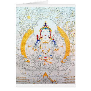 THANGKA SOM MÅLAR TIBET KONST HÄLSNINGSKORT