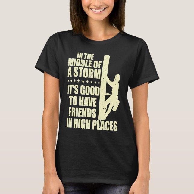 Thank A Lineman Quote Electrical Lineman Electrici T Shirt (Framsida)