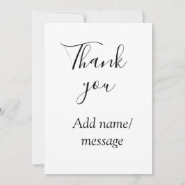 Thank you add name message simple stylish calligra julkort
