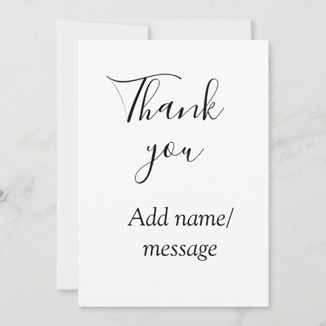 Thank you add name message simple stylish calligra julkort (Framsida)