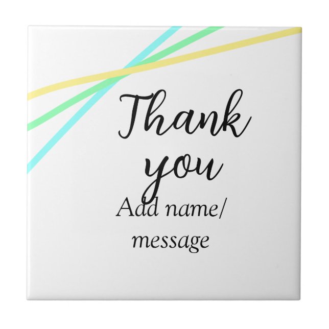 Thank you add name message simple stylish calligra kakelplatta (Framsidan)