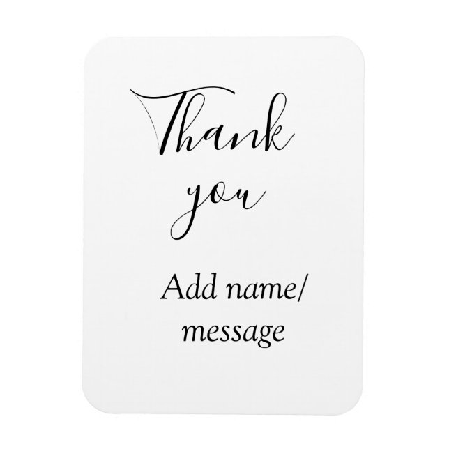 Thank you add name message simple stylish calligra magnet (Vertikal)
