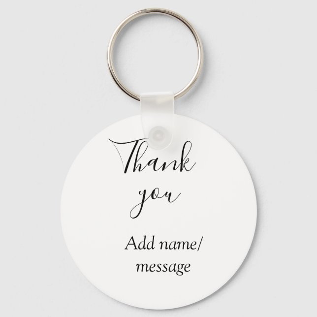 Thank you add name message simple stylish calligra nyckelring (Framsida)