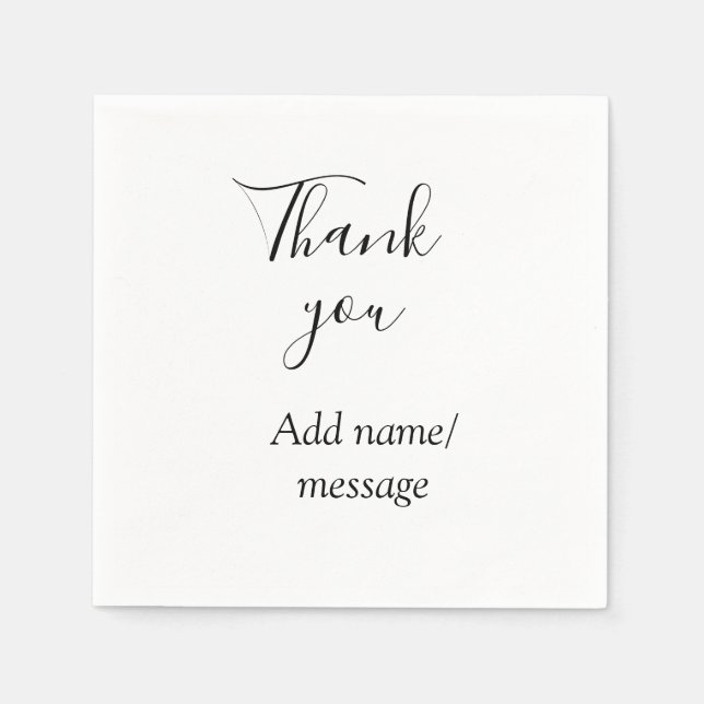 Thank you add name message simple stylish calligra pappersservett (Framsidan)