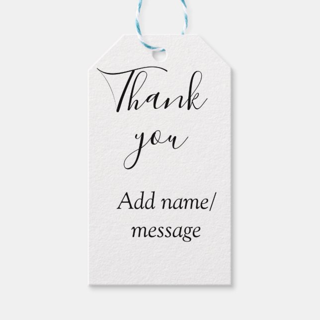 Thank you add name message simple stylish calligra presentetikett (Framsidan)