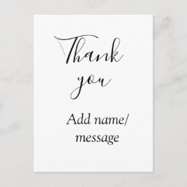 Thank you add name message simple stylish calligra vykort