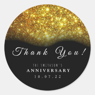 Thank You Anniversary Sticker Runt Klistermärke