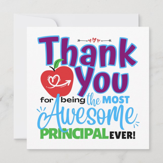 Thank You Awesome Principal Appreciation Kort (Framsida)
