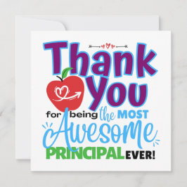 Thank You Awesome Principal Appreciation Kort