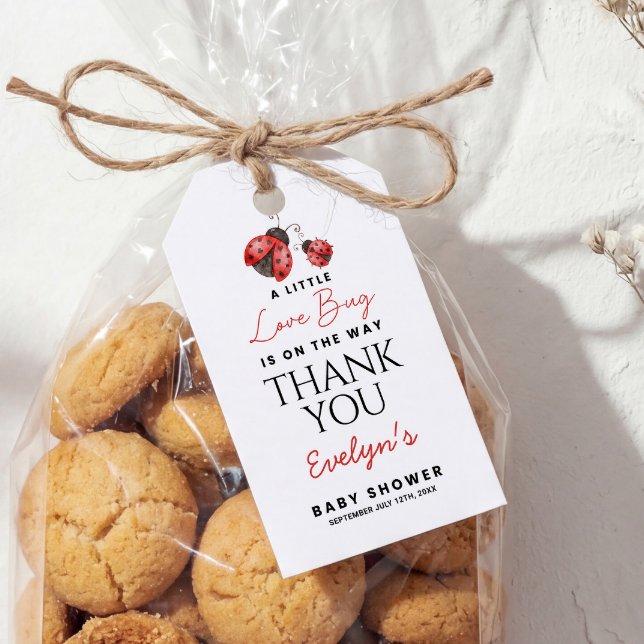 Thank You Baby Shower Love bug Presentetikett (Skapare uppladdad)