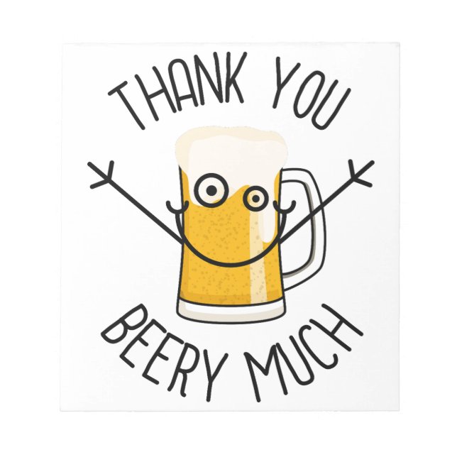 Thank You Beery Much - Silly Face Anteckningsblock (Framsida)