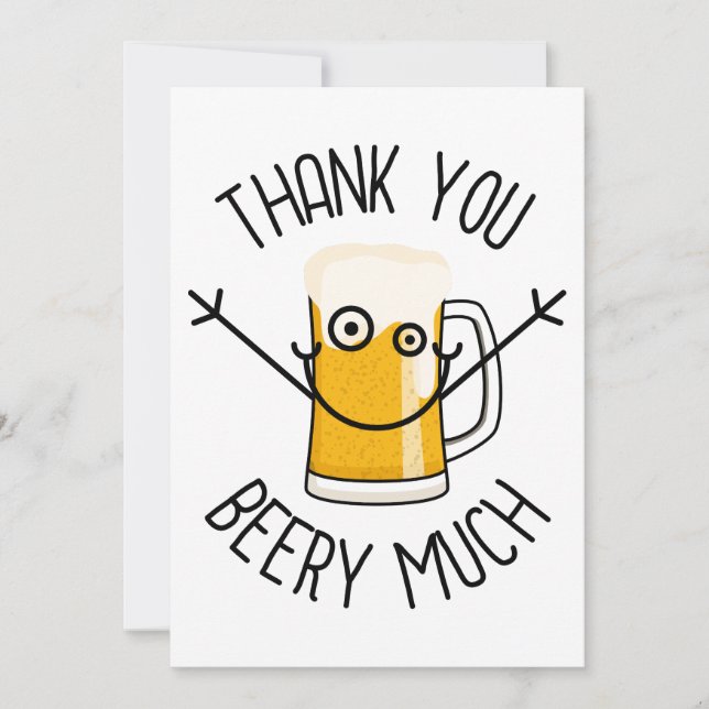Thank You Beery Much - Silly Face Inbjudningar (Framsida)