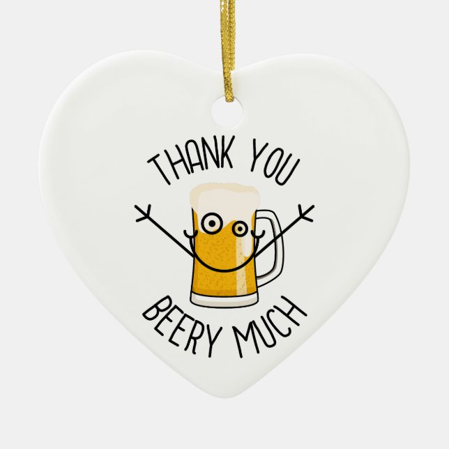 Thank You Beery Much - Silly Face Julgransprydnad Keramik (Framsidan)