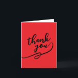 Thank You Bright Red Classical Unique Simple Kort<br><div class="desc">Specific,  plain,  eyecatching template at affordable price. Choose from variety of different card designs,  types and fonts.</div>