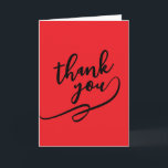 Thank You Bright Red Classical Unique Simple Kort<br><div class="desc">Specific,  plain,  eyecatching template at affordable price. Choose from variety of different card designs,  types and fonts.</div>