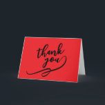 Thank You Bright Red Classical Unique Simple Tack Kort<br><div class="desc">Specific,  plain,  eyecatching template at affordable price. Choose from variety of different card designs,  types and fonts.</div>